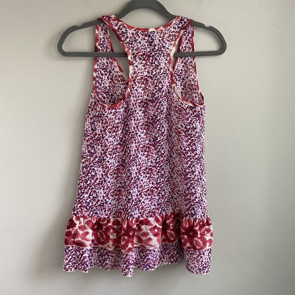 Fire Los Angeles Sheer Sleeveless Floral Blouse Top Ruffled Size S Small NWT - Picture 5 of 5